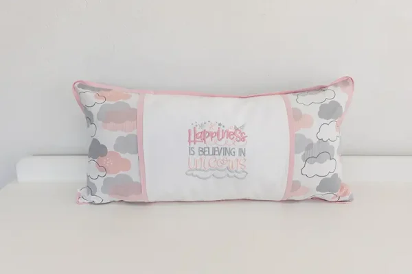 Baby Safari - Blush & Silver Clouds Oblong Scatter solo