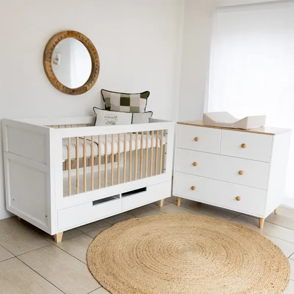 Scandy cot with 2 drawers + Scandy compactum combo by Dreanmfurniture